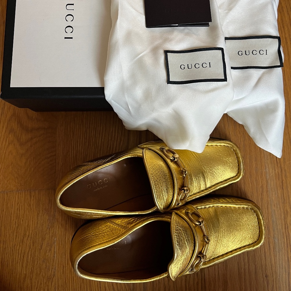 Gucci 1955 Vegas Block Heeled Horsebit Loafers